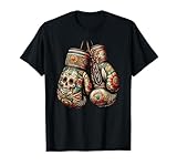 Mexican Vintage Style Boxing Gloves Aztec Mayan Fighter T-Shirt
