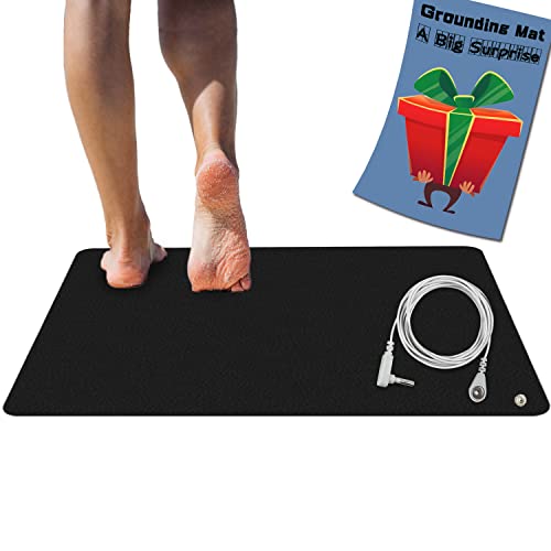 Erdungsmatte Set mit EU Erdungskabel, Antistatikmatte, Erdungspad für Yoga, Unter dem Schreibtisch, Tischplatte, Sofa, Besser Schlafen (60 * 90 cm) Cover