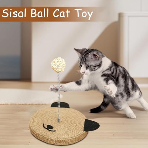 Griffoir pour chat boule en sisal interactive pour le salon et les murs de la maison