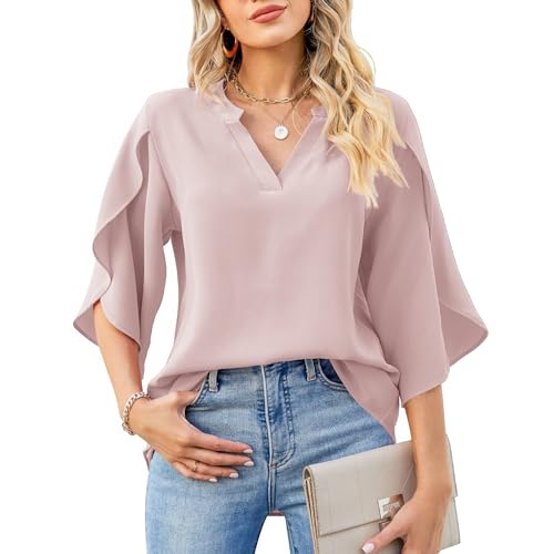 Camisas, Sports Atoshopce Blusas y Camisas para Mujer: Moda Chifón Blusa Casual Adecuada para La Temporada de Verano y Primavera Blusa Elegante para Mujeres