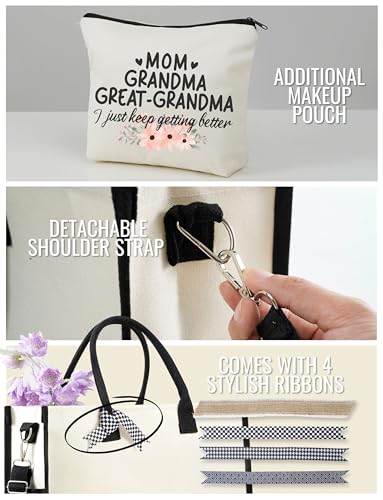 Bolsa Tote Canvas Great Grandma con cierre y correa miniatura 4