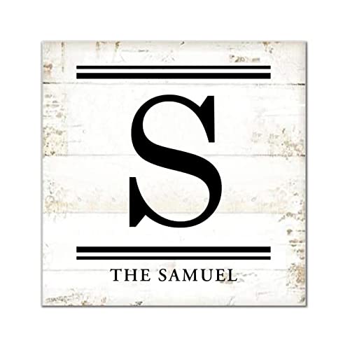 Plaque murale en bois lettre S vintage personnalisable de 40 cm pour maison