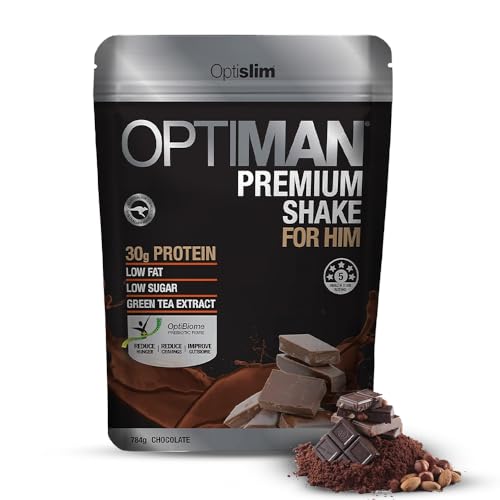Optiman Premium Shake For Him -with 30g Protein Powder - Meal Replacement Shakes - Diet Shake - Chocolate 784g Pouch