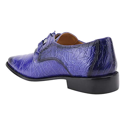 Image of LIBERTYZENO Mens Hornback Print Genuine Leather Lace Up Oxford Dress Shoes