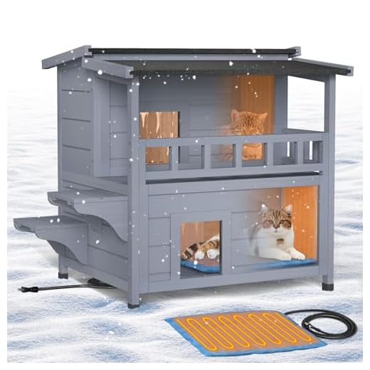 PETIMBER Heated Cat House for Outdoors