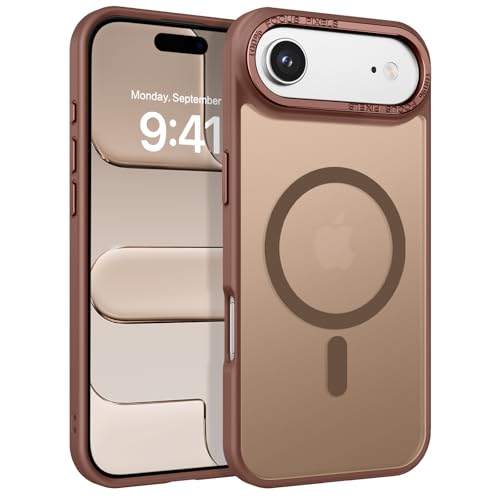 Image of YINLAI for iPhone Air Case 6.5-inch,Magnetic Compatible with MagSafe, Slim Matte Anti-Fingerprint, Shockproof Full Body Military Grade Protection for iPhone Air Cover, Brown