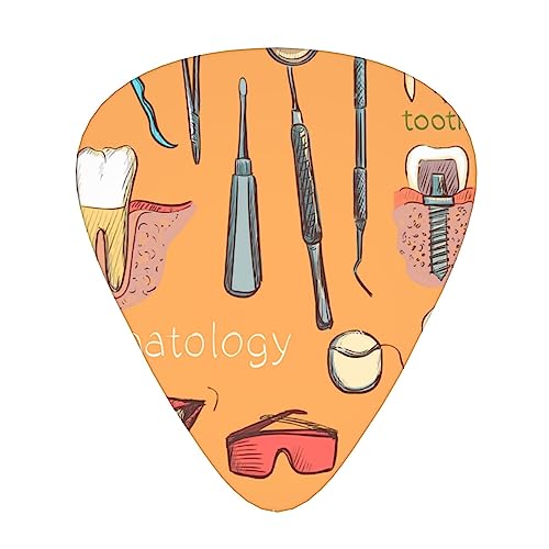 デンタルケア器具歯磨き粉 ギターピック Guitar Pick 12枚セット ティアドロップ型 エレキギター/アコースティックギター/クラシックギター/ベース等の練習に最適な12枚セット
