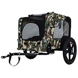 Universal Dog Bike Trailer Cargo, Pet Carrier with Quick Release Wheels for Small Medium Dogs 66lb, Foldable Bike Wagon with Internal Leash, Lightweight Bicycle Cart for Camping, Jogging