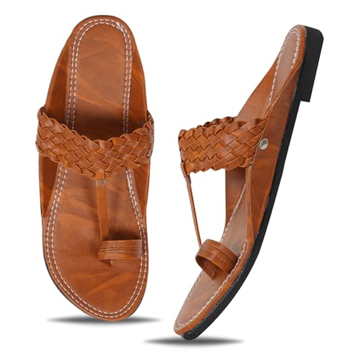 Image of DFR Ethnic Sandals For Boys Men, Comfortable Men's Rajasthani Slipper Chappals