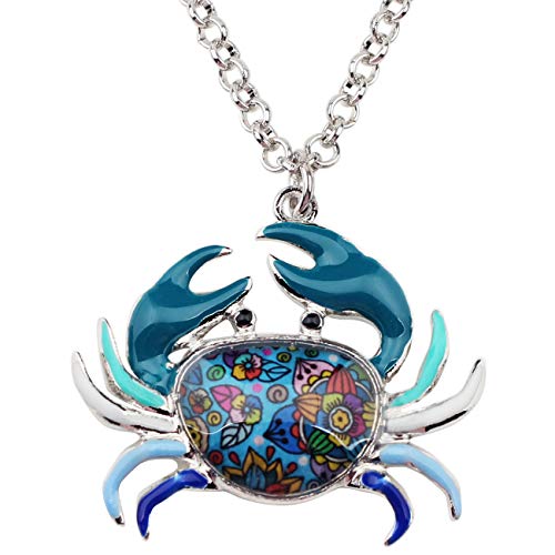DUOWEI Cute Crab Necklace Pendant Hypoallergenic Jewelry Summer Spring Gifts for Women