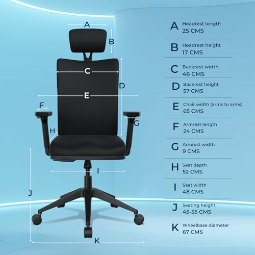 Image of The Sleep Company Onyx Orthopedic Office Chair | Patented SmartGRID seat | Adjustable Lumbar Support | Ergonomic Sitting Posture | High Back Chair | Work, Home, Study | Free Installation | Black
