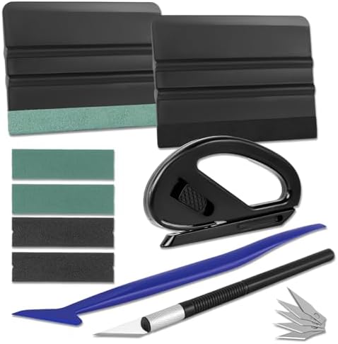 Amzdepot Window Tint Kit, Profession Car Wrap Kit with Felt Squee...