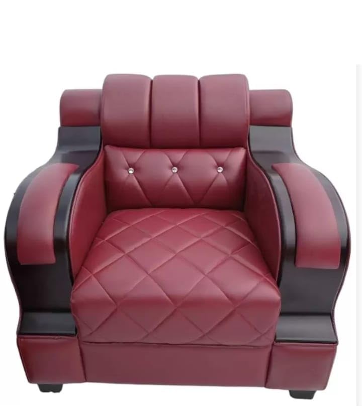 Image of A to Z Furniture Classic 3+1+1=5 Seater Sofa Set Luxury Chesterfield Sofa in for Home Living Room & Office (Cherry)