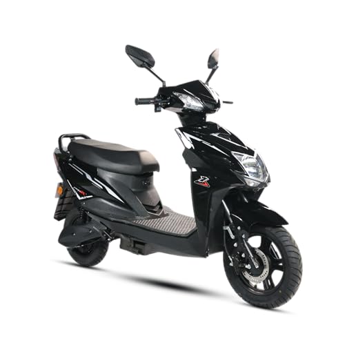 Image of AMO Electric Scooter Single Light Lead Acid 60-70 Km Range Low Speed Non RTO in Black with Portable Charger (Black)