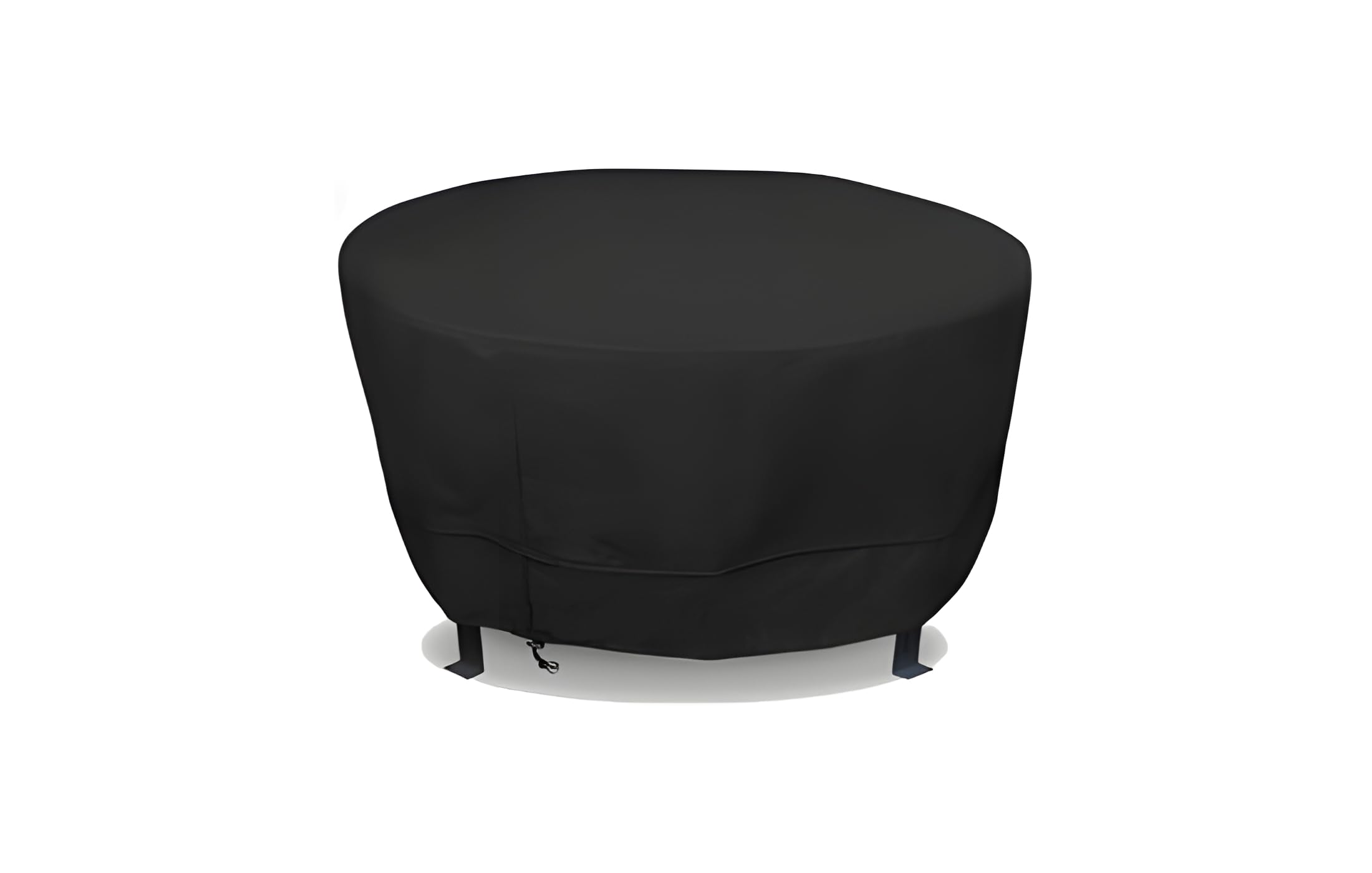 Eevelle Meridian Patio Round Table Cover with Marine Grade Fabric - Waterproof Outdoor Firepit Cover - Furniture Set Covers for Dining Table - Easy to Install - ( 14"H x 14"D, Black)