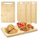 Design Pratique : Poignée & Rainure à Jus : Chaque planche à découper de cuisine est dotée d'une rainure profonde pour retenir les liquides et garder la table propre. La poignée intégrée assure une prise en main facile et permet un rangement suspendu gain de place