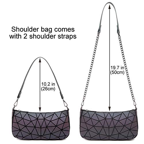 Buy Geometric Luminous Purses Handbags for Women Holographic Reflective