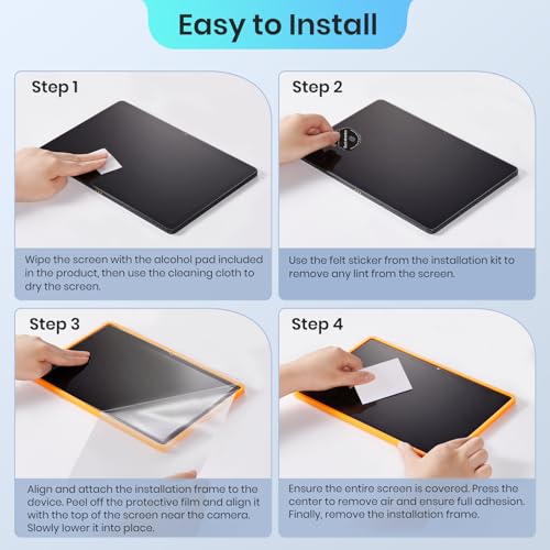 Image of CoBak 2-Pack Tempered Glass Screen Protector for Samsung Galaxy Tab A11 Plus (A11+) 2025 / Tab A9 Plus (A9+) 2023 11-inch, Installation Frame, 9H Hardness, Anti-Scratch