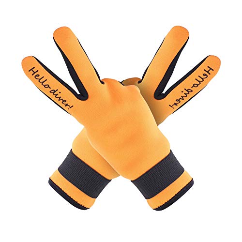 VGEBY1 2MM Neoprene Diving Gloves 5 Finger Diving Gloves for High Performance Water Sports Equipment Adult (L-Orange) - Image 2