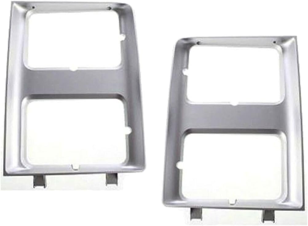 Headlight Doors/Bezels Set of 2 Driver & Passenger Side for R10 for Suburban 1987-1988 Silver 901-58187