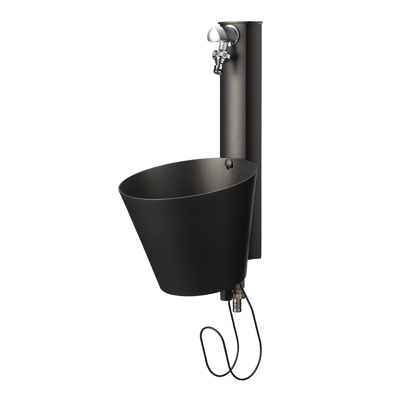 Fontana a Parete da Giardino con doppio Rubinetto 49x23x26,6 cm Belfer 42/PRS Tortora