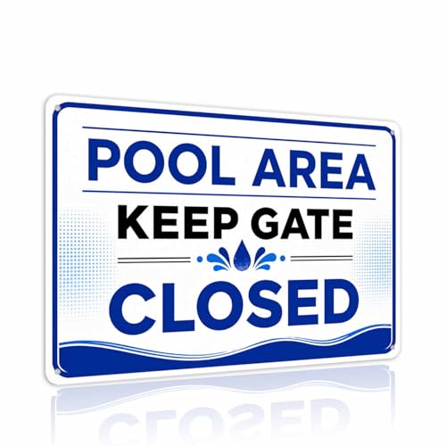 Hannial Pool Sign Pool Area Keep Gate Closed Pool Wall Art
