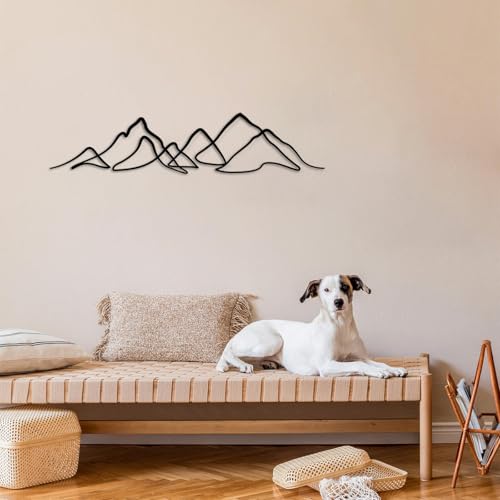 TIFDANNA Decorazione parete minimalista con montagna, cartello metallo, arte rustica parete, scena montagna, arte geometrica metallo, cartello decorativo casa