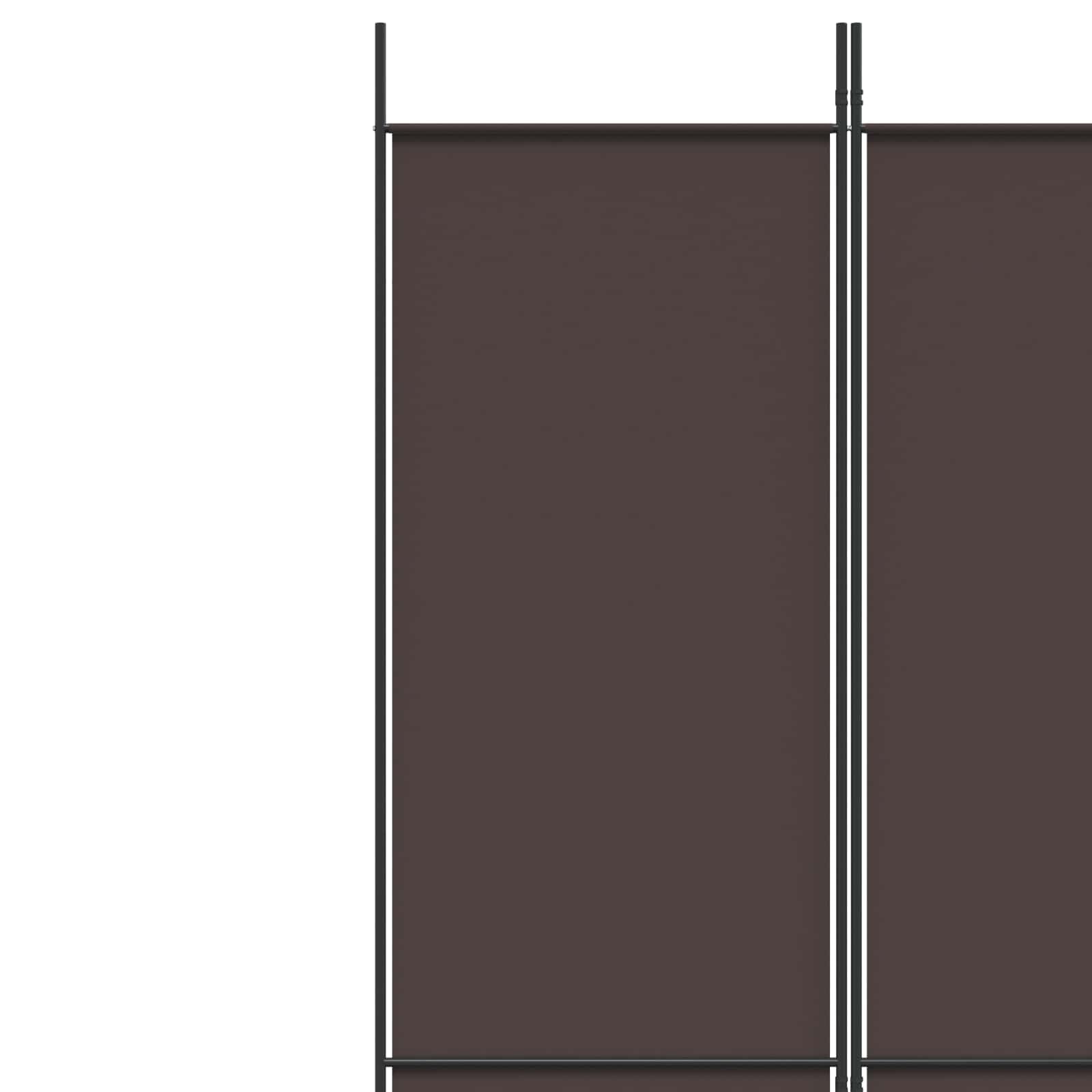 Parawan Przegroda 6 Paneli Tkanina brązowa 300x220 cm