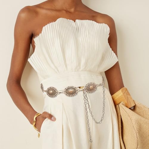 YGR Western Belts for Woman Cowgirl Metal Concho Chain Belts for Dresses Jeans Trousers Country Concert Outfit2