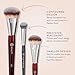 BK Beauty Brushes Set - A506, 109 & 101 Concealer, Contoured Foundation, and Mini Foundation Brushes - Essential Makeup Brush Trio for Flawless Application