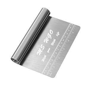 Pro Dough Pastry Scraper/Cutter/Chopper Stainless Steel Mirror Polished with Measuring Scale Multipurpose- Cake, Pizza Cutter – Pastry Bread Separator Scale Knife