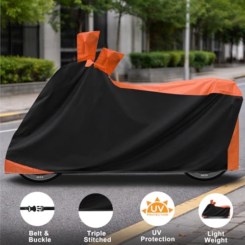 Image of Auto Hub Water Resistant Bike Body Cover for KTM Duke 125 - Black /Orange