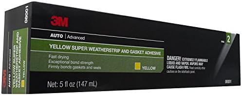 3M Super Weatherstrip and Gasket Adhesive, 08001, Yellow, 5 fl oz Tube, 1 Per Pack