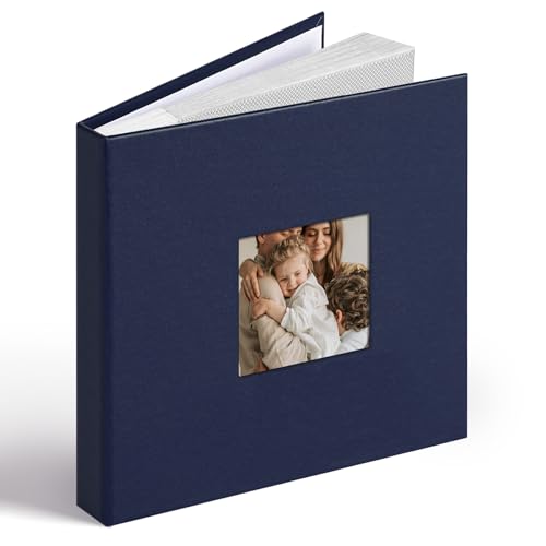 Vienrose Album Photo 6x4, Couverture Similicuir avec Fenêtre et Espace d'Ecriture 48 Pochettes, Cadeau pour Mariage, Anniversaire, Baptême, Livre de...