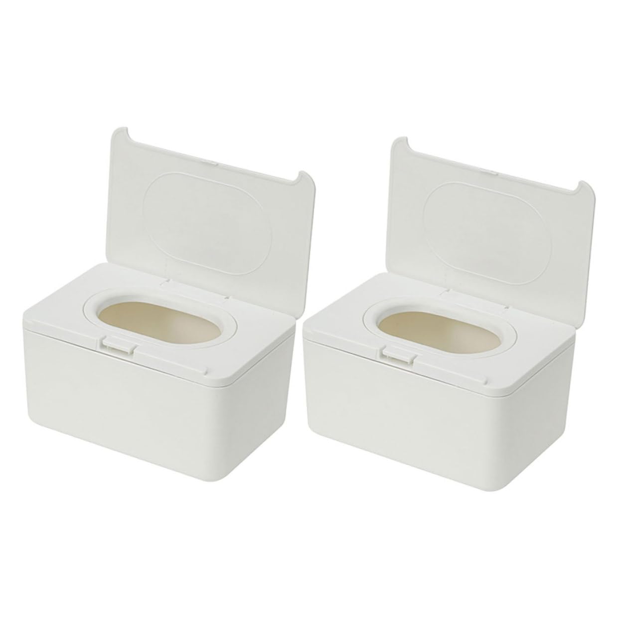 TOYANDONA 2piezas Cajas de Toallitas Húmedas Reutilizables Porta Toallitas Rellenable para Baño Casa Color Claro para Viaje y Uso Diario