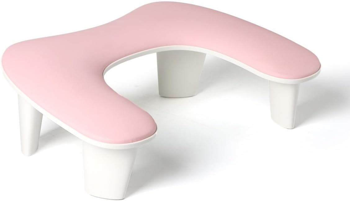 Arm Rest for Nails Tech, Nail Tech Hand Rest - U-Shaped Manicure Arm Cushion, Large Microfiber PU Leather Pillow for Acrylic Nail Technicians(White)