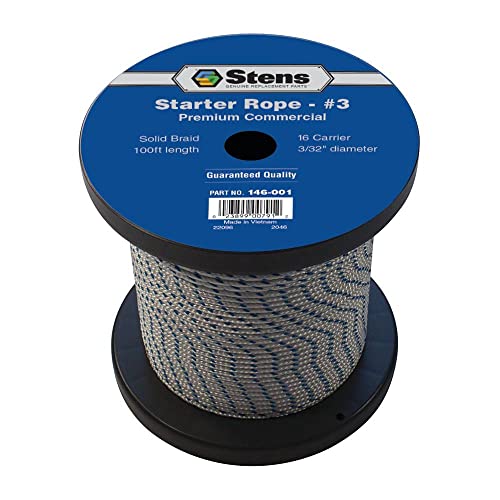 Amazon.com : Stens 100' Solid Braid Starter Rope 146-001#3 Solid Braid ...