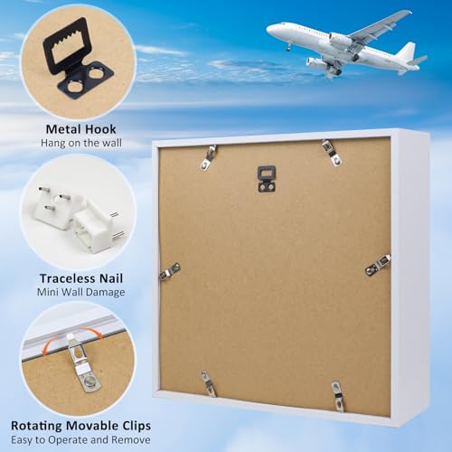 Caja de aventura para viajes ZEEYUAN de 30,5 x 30,5 cm con ranura superior para recuerdos de madera 5