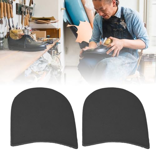 Image of Rubber Heel Replacement Pads, Anti Slip Wear Sole Protectors Repair Support for Leather Shoes Sneakers Black 3.7 x 3.6 in 3.5mm Thick 1 Pair