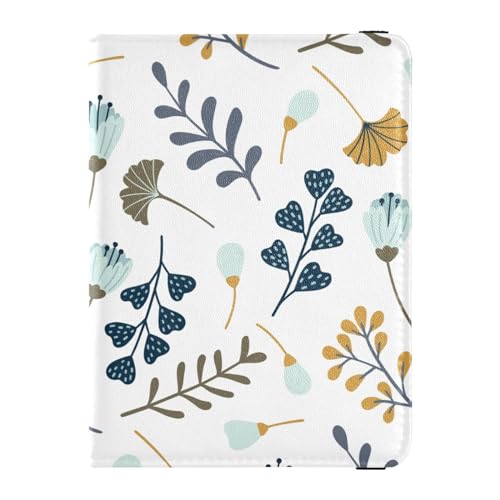 Custodia pelle per passaporto e vaccino con motivo moderno con foglie e fiori con scomparto per carte di vaccinazione documenti di viaggio essenziali da per uomini e donne Multi