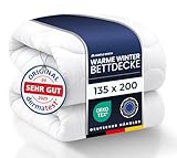 Warme Winterdecke 135x200 als Schlafdecke - Bettdecke für Allergiker geeignet - Weiche Steppdecke - Besonders Flauschig & waschbar bei 60°