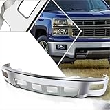 FELYCYTAS Front Bumper Compatible with 2014-2015 Chevy Silverado 1500, Chrome Truck Automotive Steel Replacement Bumpers Face Bar (with Fog Light Holes, without Sensor Holes) (Style B)