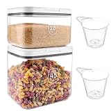 STARVAST Behälter für Mehl 4.5+2.8 Liter, Aufbewahrungsbox Küche Trockenfutter Aufbewahrung, Reis Aufbewahrung mit Messbecher, Vorratsdosen mit Deckel Luftdicht, Getreidevorratsbehälter für Müsli Mehl