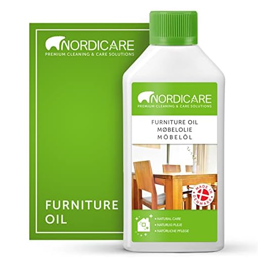 Nordicare Aceite para muebles [500ml] Aceite incoloro para madera para el cuidado de roble, haya, nogal, pino. Esmalte para madera a base de aceite de linaza. Barniz de aceite de linaza