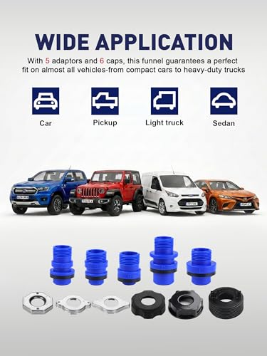 Image of SMART JERRY - No Spill Coolant Funnel Kit, Radiator Coolant Flush Kit, Universal Coolant Bleeder Kit, Spill Proof Radiator Funnel Burping Kit, Coolant Refill Kit, Antifreeze Funnel Set | Radiator Flush Funnel Kit, Car Coolant Air Bleeder Funnel Kit, Radiator Burp Funnel, Spill-Free Coolant Funnel Kit