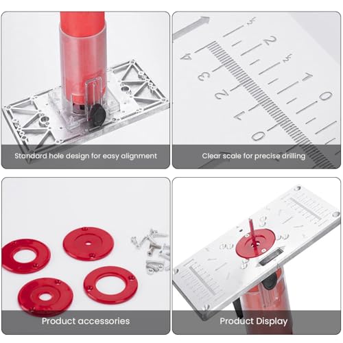 Image of Serplex Router Table Insert Plate Carpenter Tools, Aluminum Router Plate for Woodworking Table Top Insert Mounting Plate Wood Tools Trimming Milling Machine with Accessories
