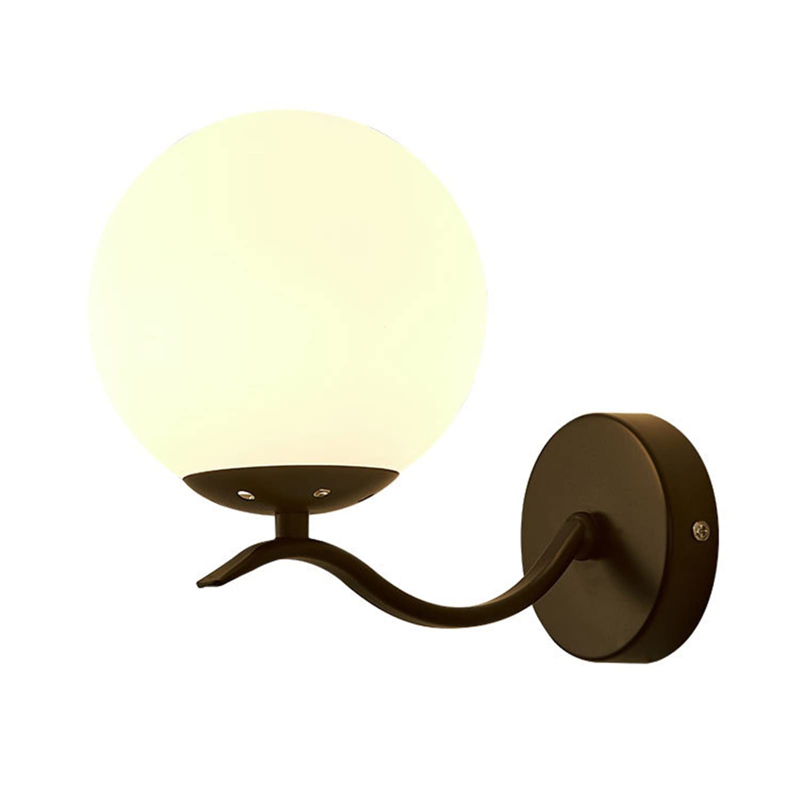 JYBNBBE & Sconces Modern Brass Wall Light with Glass Lampshade, Creative 1-Light Wall Lamp Minimalist Wall Sconce Fixture with Frosted Glass Globe Shade, Wall Mount Lighting Fixt,Glass-Milky