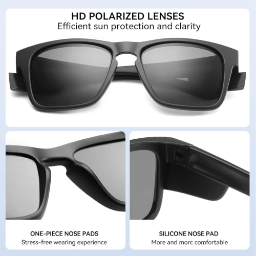 Image of Dollger Trendy Square Polarized Sunglasses for Men, Wrap-Around Side Protection Design thick Frames DG520-2025