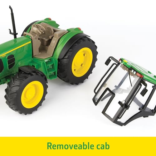 Tomy Big Farm John Deere 7430 Tractor w/J&M Grain Cart, 1:16 Scale, Lights & Sounds, Pivoting Auger, Opening Chute, Durable Indoor/Outdoor Toy, Ages 3+ by John Deere - Image 3