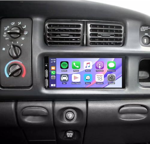6.86 Inch Android 13 car Stereo Radio for Dodge Ram 1500 2500 3500 19942002 for Chrysler Town & Country 1990-2000 for Cirrus 1995-2000 w/Wireless Carplay & Android Auto WiFi Bluetooth Camera MIC